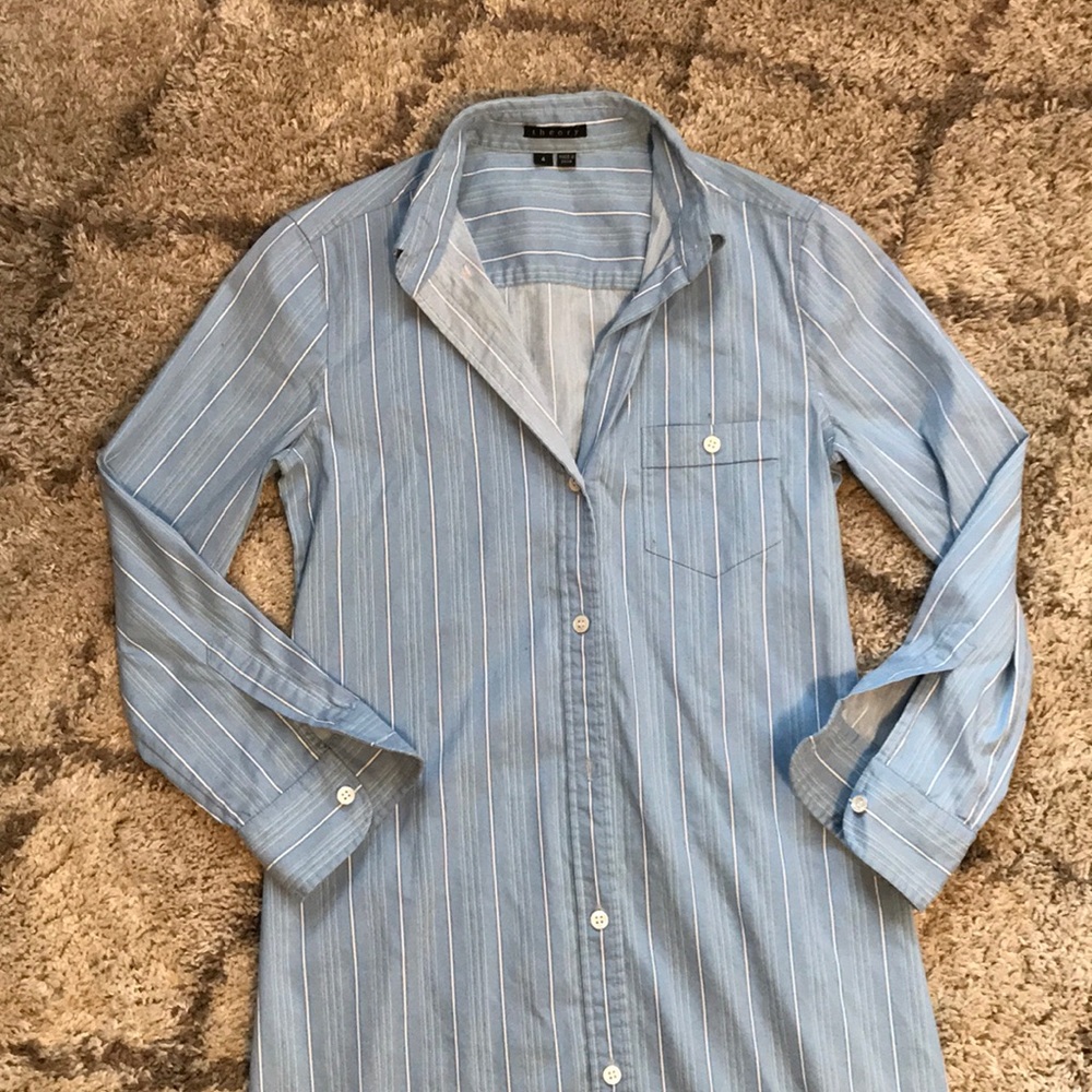 Theory button down shirt dress - Picture 2 of 8